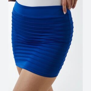 BCBG Blue Ribbed Mini Skirt